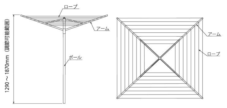 多様な ロータリードライヤー専用替えロープ65ｍ