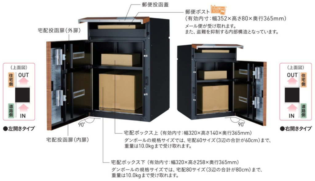 ユニソン】宅配ポスト ヴィコDB 60+80 ポスト有り 後出し 郵便ポスト・宅配ボックスの激安販売 エクストリム