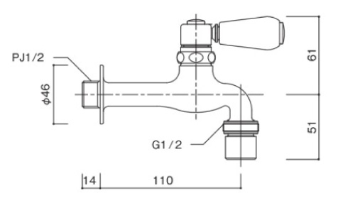 水凛フォーセットレバー 参考図面