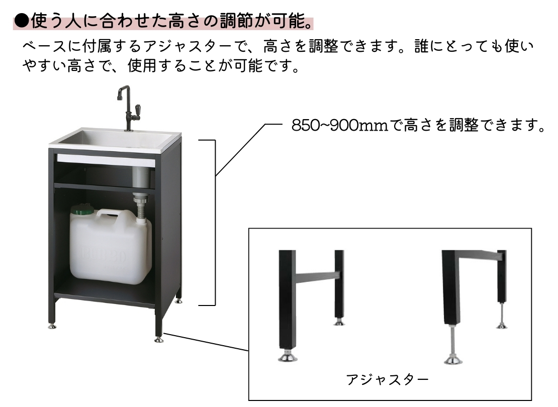 ユニソン ガーデンシンク フレイム アジャスター