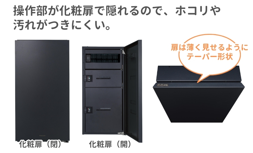 コンボマルチは化粧扉の採用で操作部がすっきり隠せる