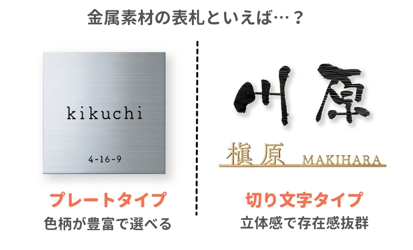 金属素材の表札と言えばプレートタイプや切り文字タイプが一般的