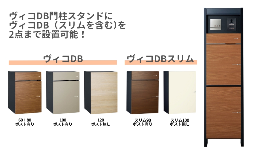 ヴィコDB門柱スタンドにヴィコDB本体は2台まで設置可能