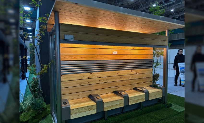 四国化成エキシビション2026 四国化成建材ブース 空調機能付きベンチ【SWALOCCA air】