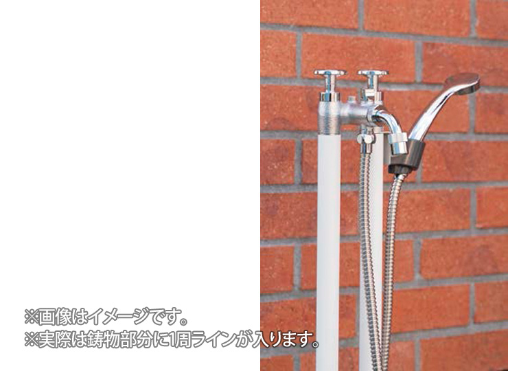 2管式湯水混合水栓柱シャワータイプ イメージ