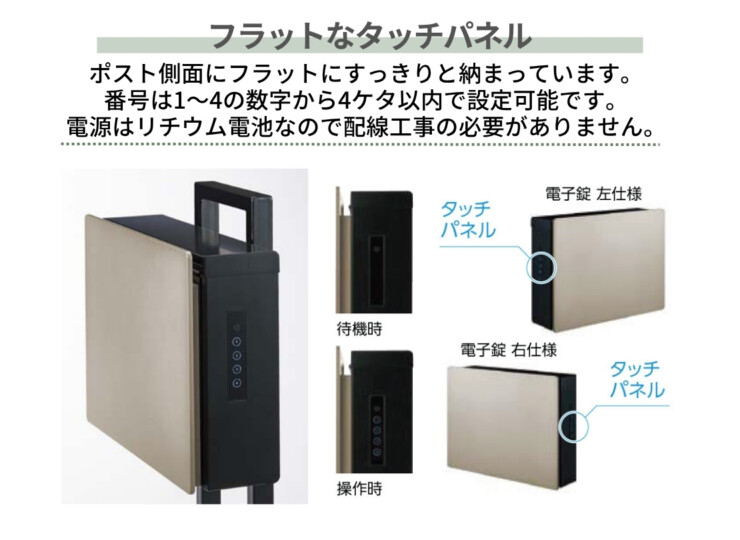 LIXIL ネクストポストL-1型 フラットなタッチパネル