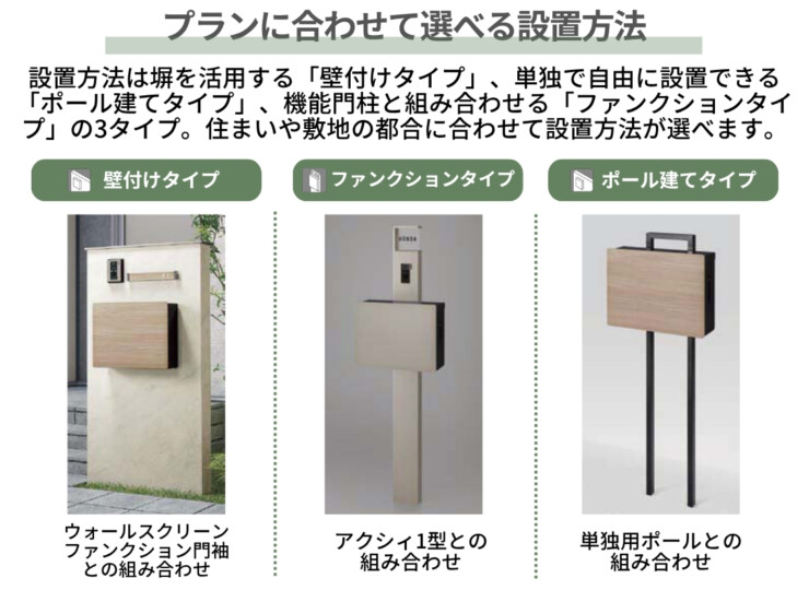 LIXIL ネクストポストL-1型 プランに合わせて選べる設置方法