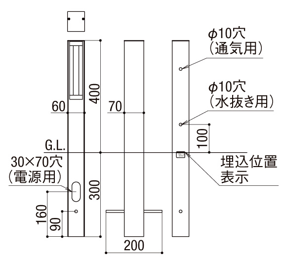 LPK-33型用スタンド サイズ