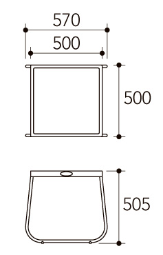 LIXILガーデンファニチャーTYPE007 サイドテーブル 600×500 サイズ