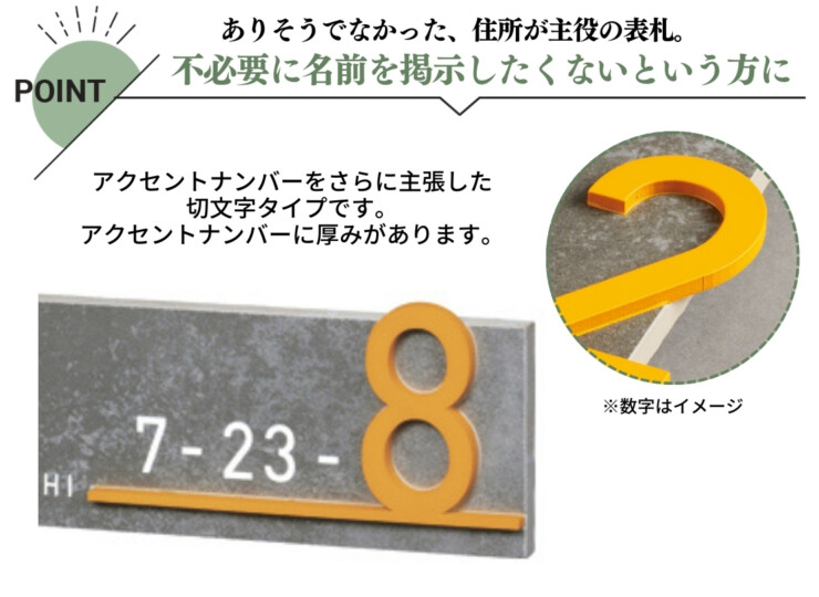 美濃クラフト ナンバー表札 アドレスサイン 切文字タイプ ADT-4 特長
