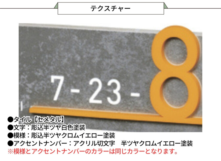 美濃クラフト ナンバー表札 アドレスサイン 切文字タイプ ADT-4 テクスチャー