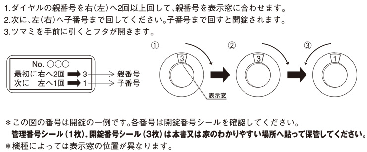 アルメールDUAL1型ダイヤル錠