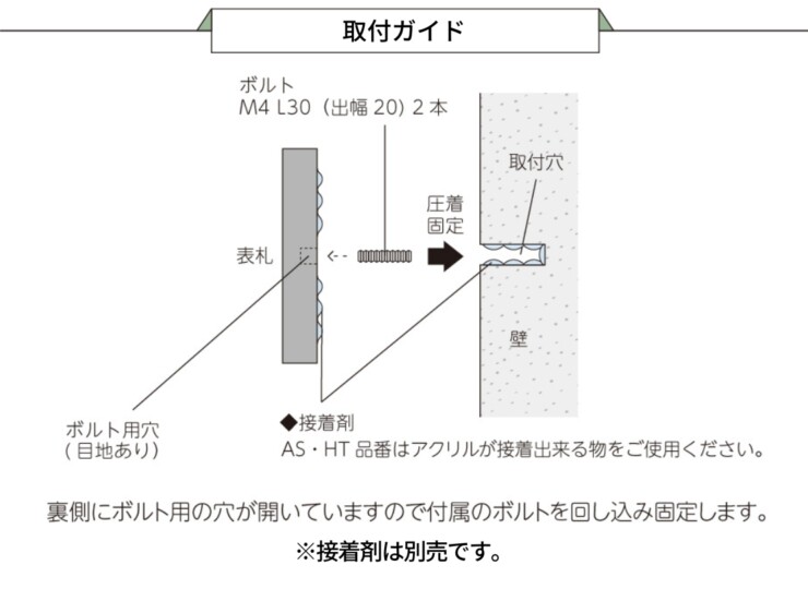 美濃クラフト 木目調表札 ステディ 取り付けガイド