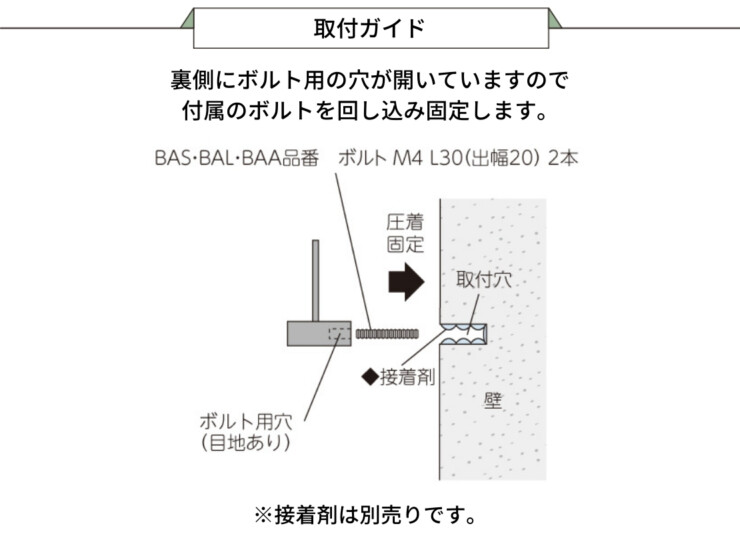 美濃クラフト ステンレス切文字表札 バールミ ストレートロングタイプ 取付ガイド