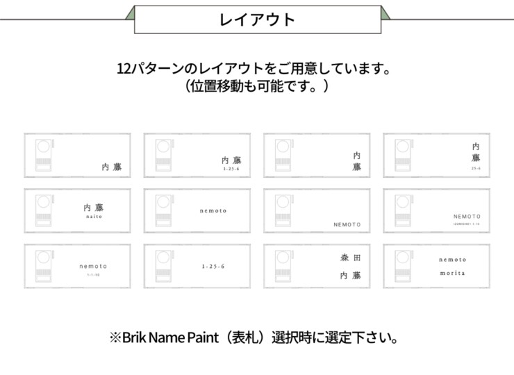 森田アルミ工業 エントランスユニット Brik（ブリク）Brik Panel ブリクパネル インターホンパネル レイアウト