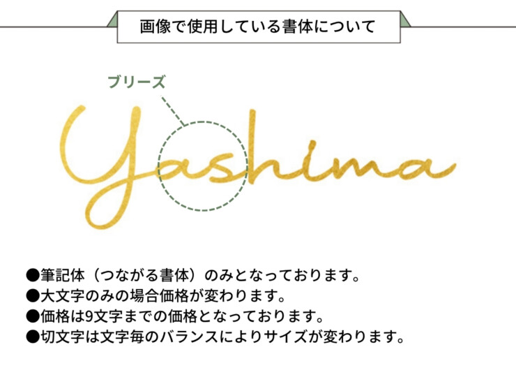 美濃クラフト 真鍮表札 ブラス BRS-2 画像で使用している書体について
