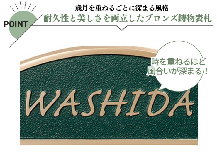 美濃クラフト ブロンズ鋳物表札 Bronze Casting（ブロンズ鋳物）CB-34 特徴