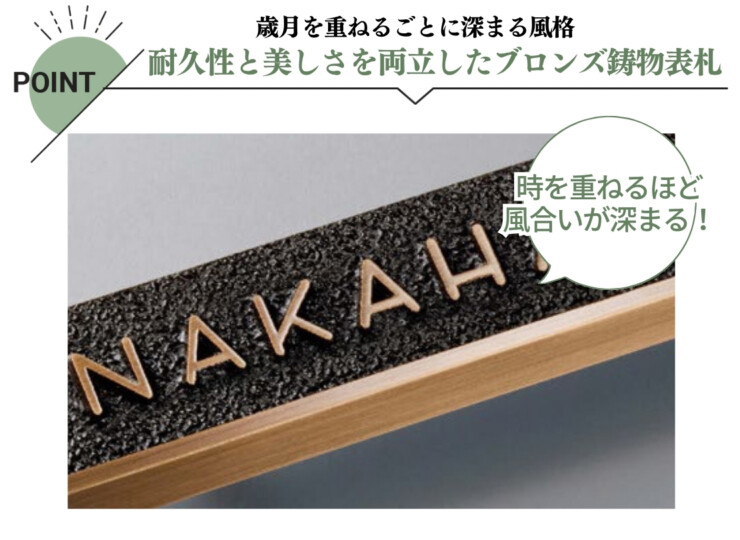美濃クラフト ブロンズ鋳物表札 Bronze Casting（ブロンズ鋳物）CB-36 特徴
