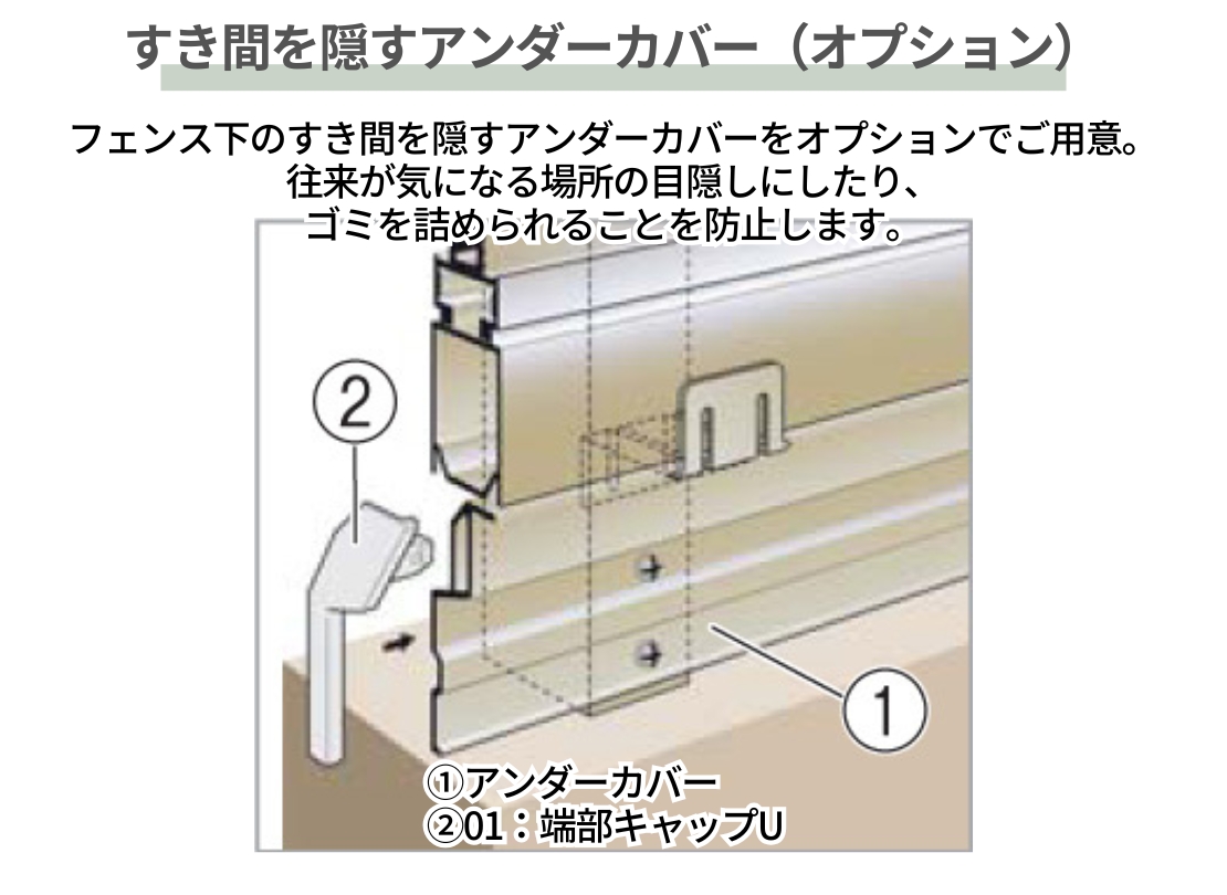 四国化成 形材フェンス クレディフェンスHG6型 アンダーカバー