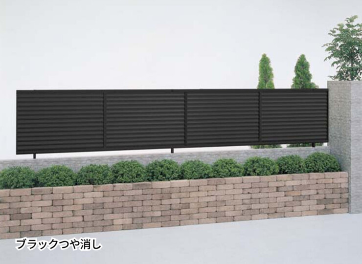 四国化成 形材フェンス クレディフェンスHG6型（横ルーバータイプ）ブラックつや消し