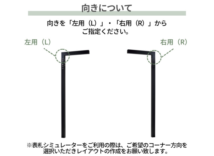 美濃クラフト 機能門柱 チャバレイズ チャバ 照明付きタイプ CHZ-1 向きについて