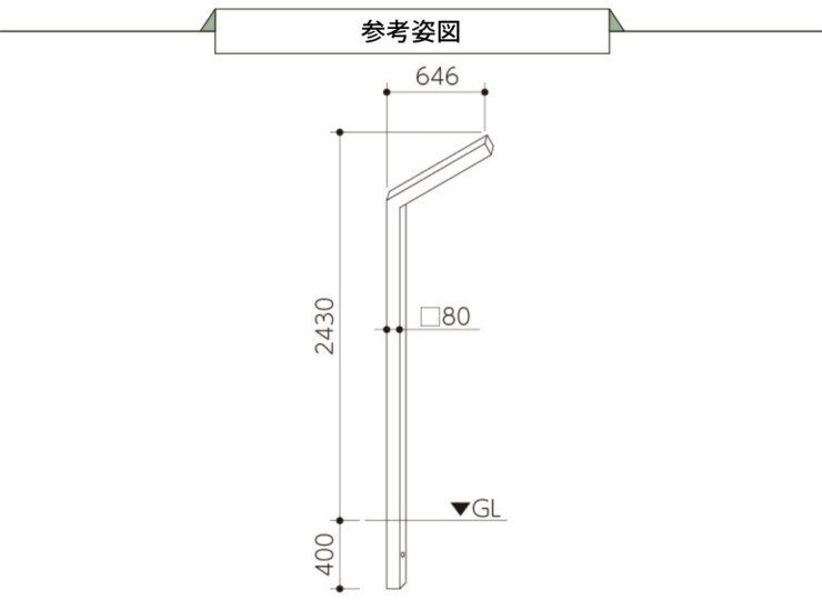美濃クラフト 機能門柱 チャバレイズ チャバ30 照明付きタイプ CHZ30-1 参考姿図
