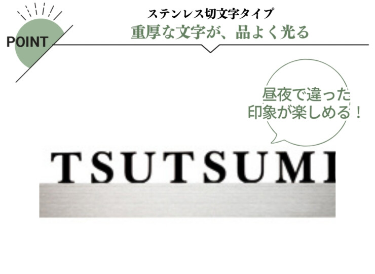 美濃クラフト LED表札 ストライト ステンレス切文字タイプ CL-32 特長