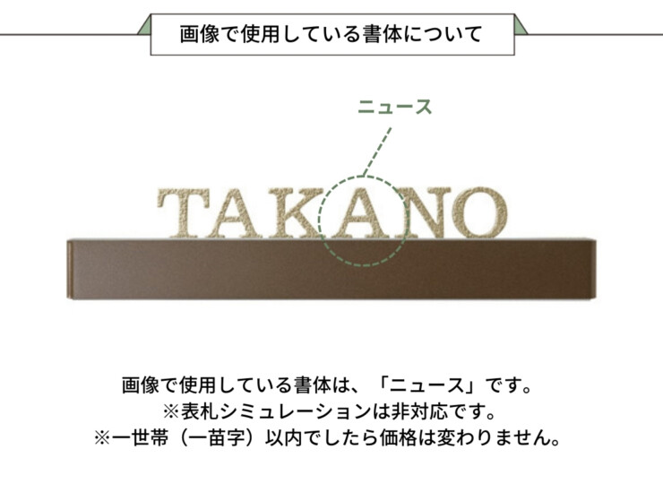 美濃クラフト LED表札 ストライト CL-5 画像で使用している書体について