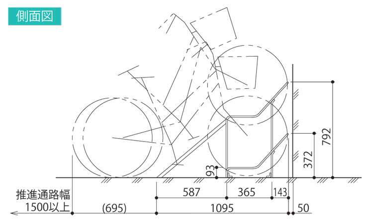 田窪工業所 タクボ自転車置場・ラック CP-CR型 高低ラック 図面