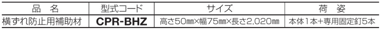 四国化成建材 横ずれ防止用補助材 型式コード