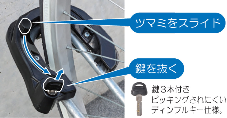 ダイケン サイクルスタンド 独立式スタンド CS-H-SRロック付き 使い方