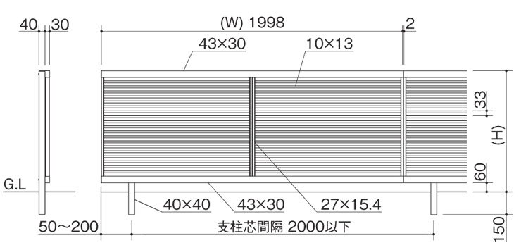 四国化成 クレディフェンスSG1型 据付図