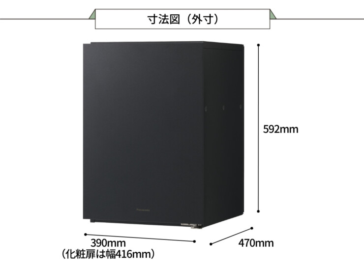 パナソニック ポスト一体型タイプ コンボマルチ ミドルタイプ（1ボックス）前入れ後出し CTN1121R（L）外寸