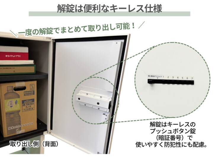 パナソニック ポスト一体型タイプ コンボマルチ ミドルタイプ（1ボックス）前入れ後出し CTN1121R（L）解錠は便利なキーレス仕様