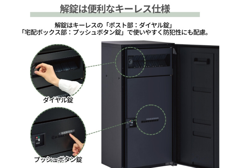 パナソニック ポスト一体型タイプ コンボマルチ ラージタイプ（1ボックス）前入れ前出し CTN1150R（L）解錠は便利なキーレス仕様