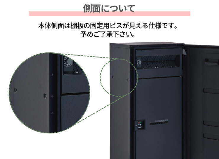 パナソニック ポスト一体型タイプ コンボマルチ ラージハーフタイプ（1ボックス）前入れ前出し CTN1160R（L）側面について