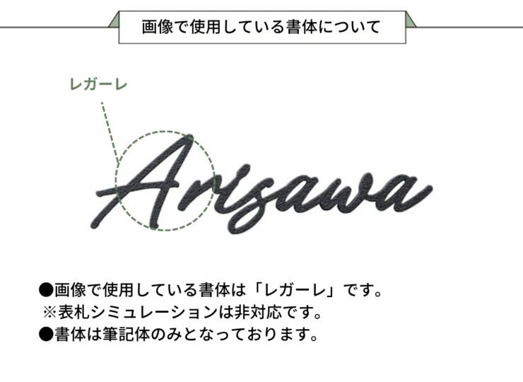 美濃クラフト アルミ鋳物表札 鋳物文字 英字タイプ CWH-5 画像で使用している書体について