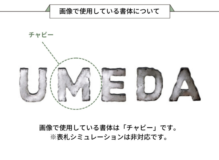 美濃クラフト アルミ鋳物表札 鋳物文字 英字タイプ CWS-5 画像で使用している書体について