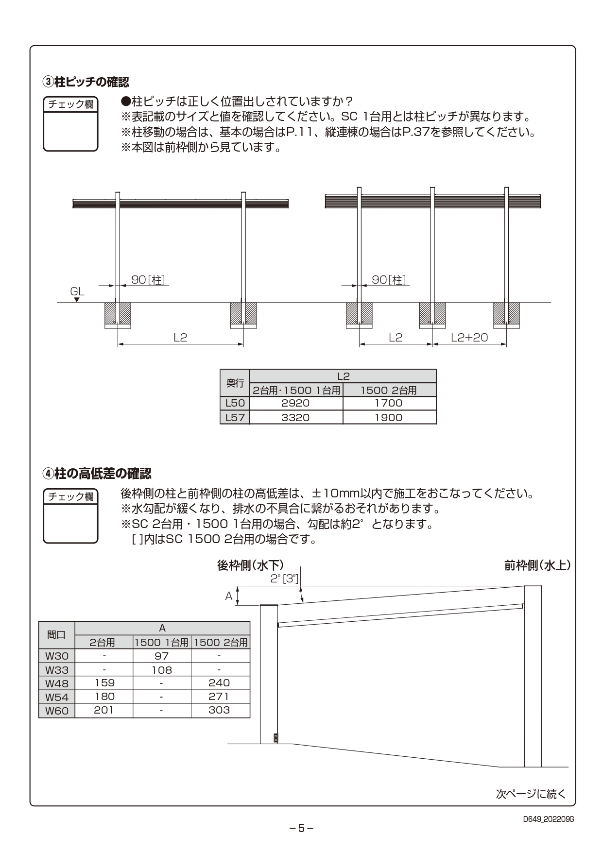 カーポートSC2台用 取説5