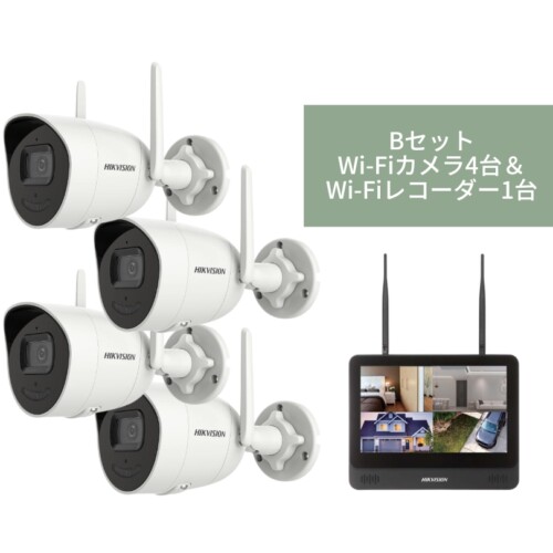 gahter モニター付きWi-Fi防犯カメラ×4 モニター付きWi-Fiレコーダーセット アイキャッチ