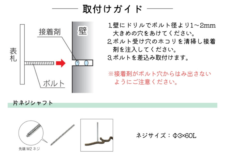福彫 取り付け方法 Dタイプ12 切り文字以外