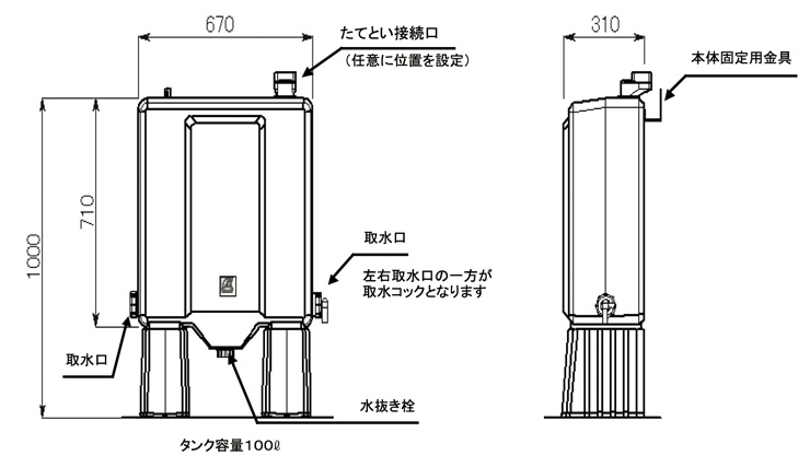 レインタンク レインポット サイズ