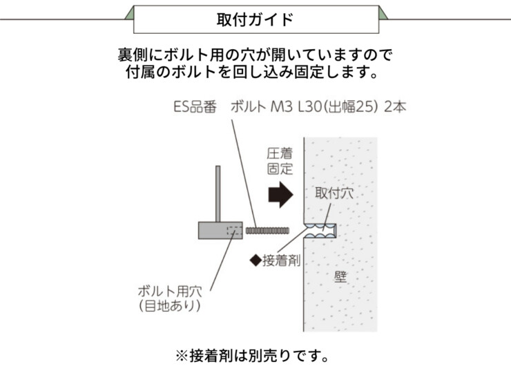 美濃クラフト 小さな表札 小さなアルミ鋳物表札 ES-43 取付ガイド