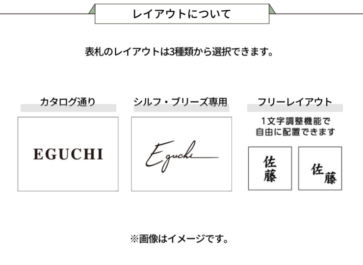 美濃クラフト 小さな表札 かんたん取付POST表札 ESP-1 レイアウトについて