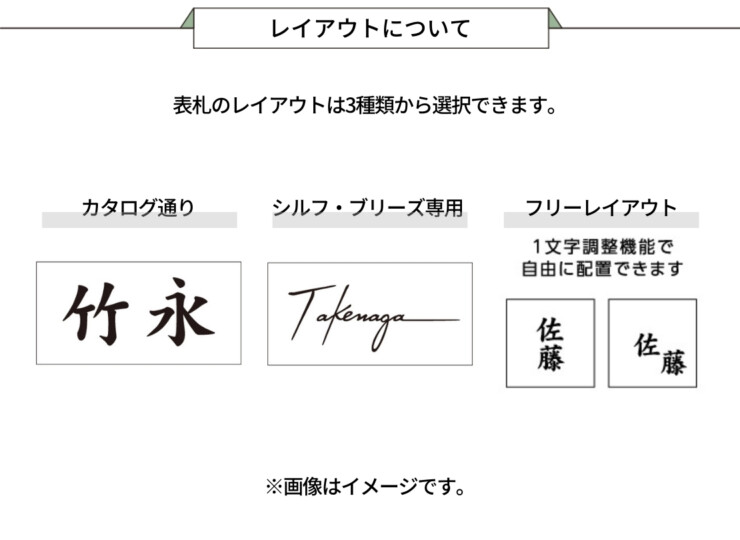 美濃クラフト 小さな表札 かんたん取付POST表札 ESP-2 レイアウトについて