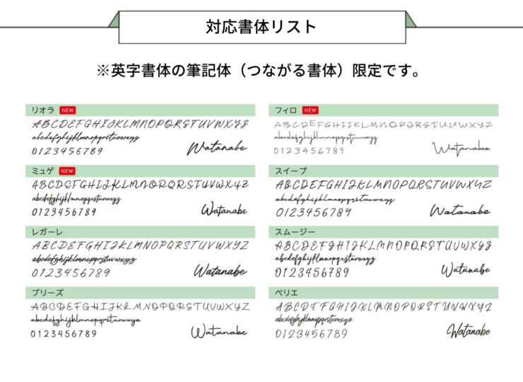 美濃クラフト 対応書体リスト つながる書体