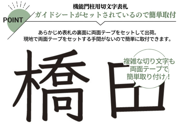 美濃クラフト 小さな表札 機能門柱用切文字表札 ハローサイン 漢字タイプ EXP-3 特長