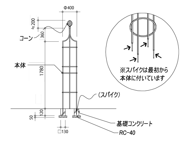 クラシック・ガーデン・エレメンツ オベリスクⅠ R2 サイズ