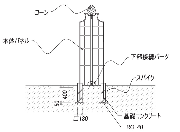 クラシック・ガーデン・エレメンツ オベリスクⅡ R4 サイズ