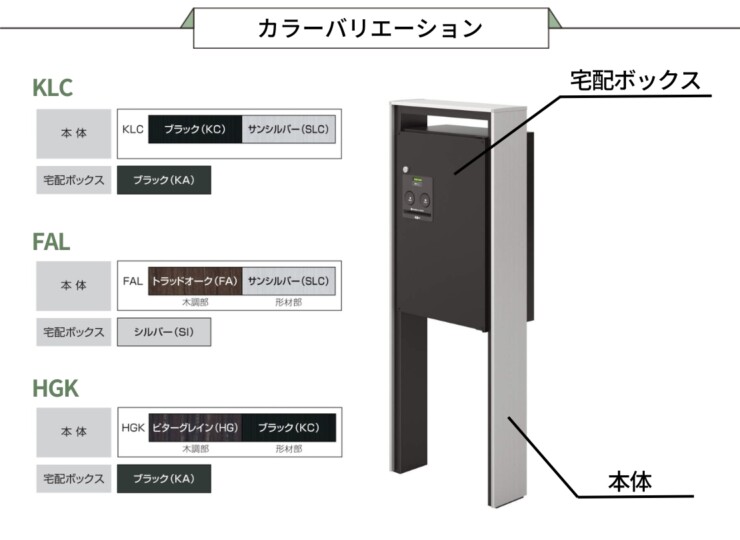 三協アルミ 宅配ボックス フレムス Classic（クラシック）ポール建てタイプ ハーフタイプ FMP-MH（FMB-MH）カラーバリエーション